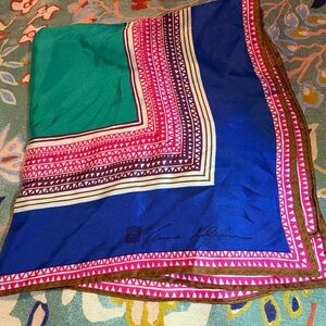 Anne Klein Blue and Pink Geometric Scarf